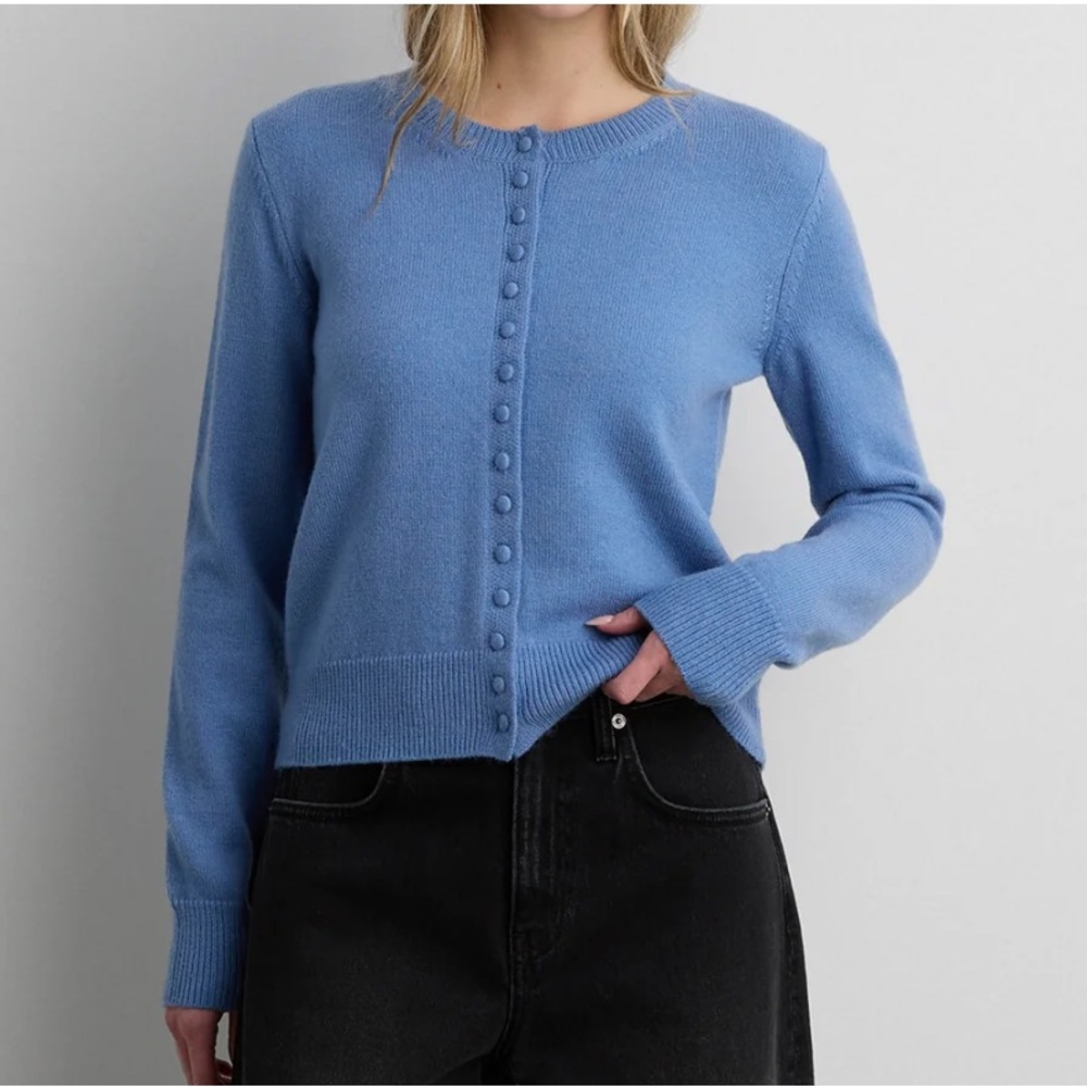 OAK + FORT Blue Button Up Cardigan BNWT
